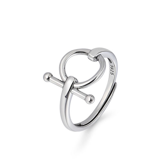 Polished Hollow Circle Opening Sterling Silver Ring