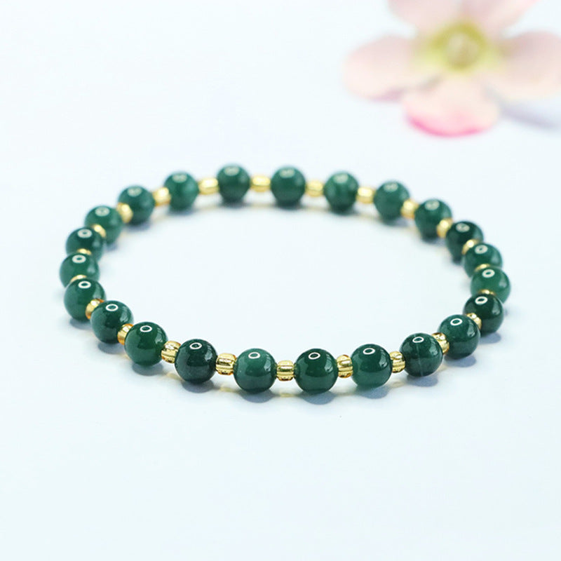 Blue Water Jadeite Starry Bead Beaded Bracelet