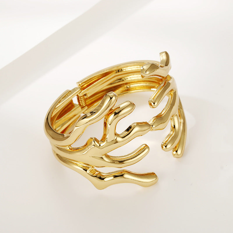 Exaggerated Gold-Plated Branch Bracelet from Vienna Verve Collection