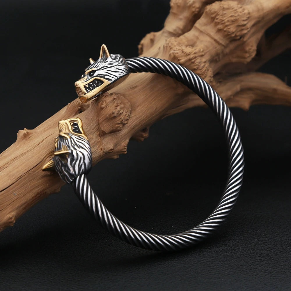 Viking Wolf Stainless Steel Men's Bracelet