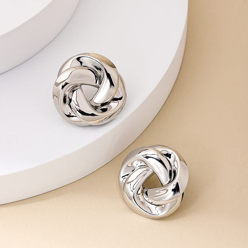 Exaggerated Twist Earrings in Retro Style - Vienna Verve Collection