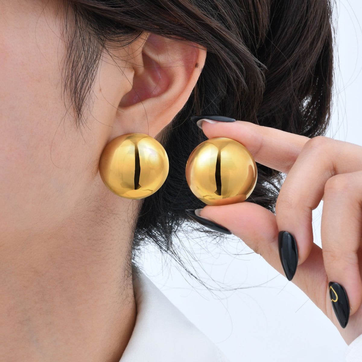 Gold-Tone Sculptural Stud Earrings — Multiple Styles