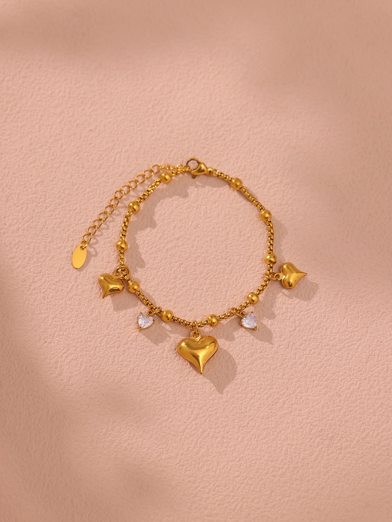 Planderful Bead Love Pendant Bracelet For Her 18K Gold