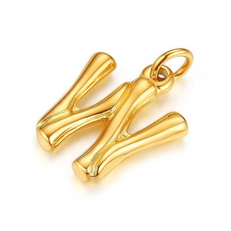 Cross-Border Popular Titanium Steel Letter Necklace Fashion