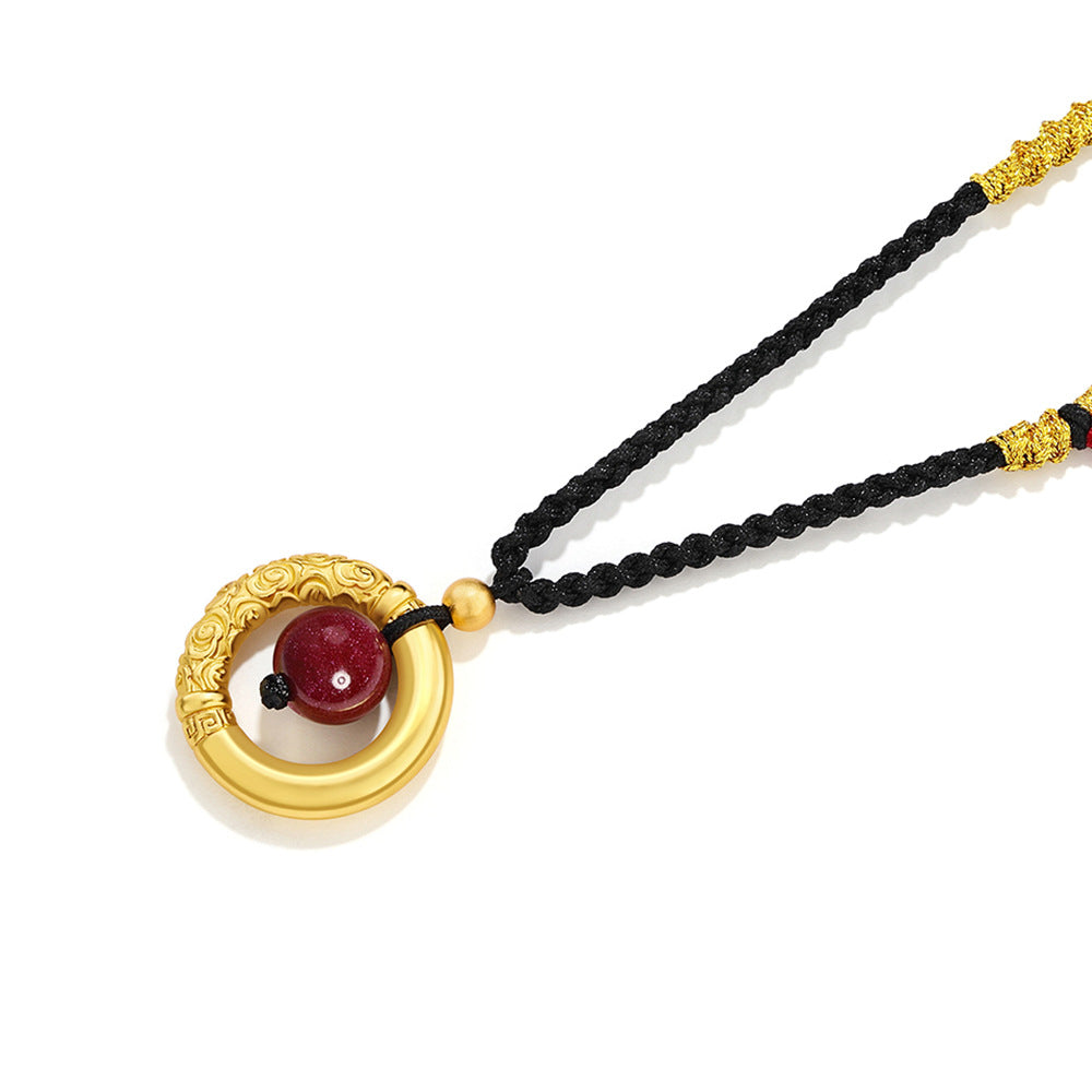 Dragon-Pattern Ruyi Peace Buckle Braided Necklace