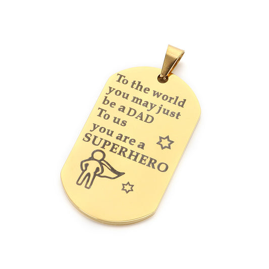 Planderful Dad Pendant Stainless Steel Engraved For Men