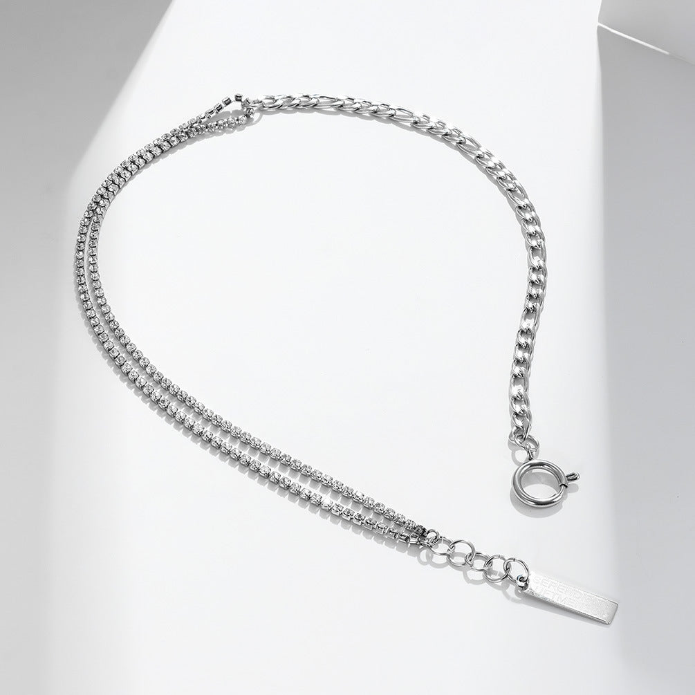 INS Cold Wind Zircon Chain Splicing Neck Chain Necklace