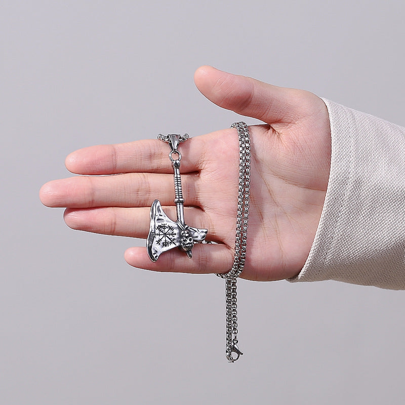 Steel Necklace – Vintage Nordic Viking Tomahawk Necklace