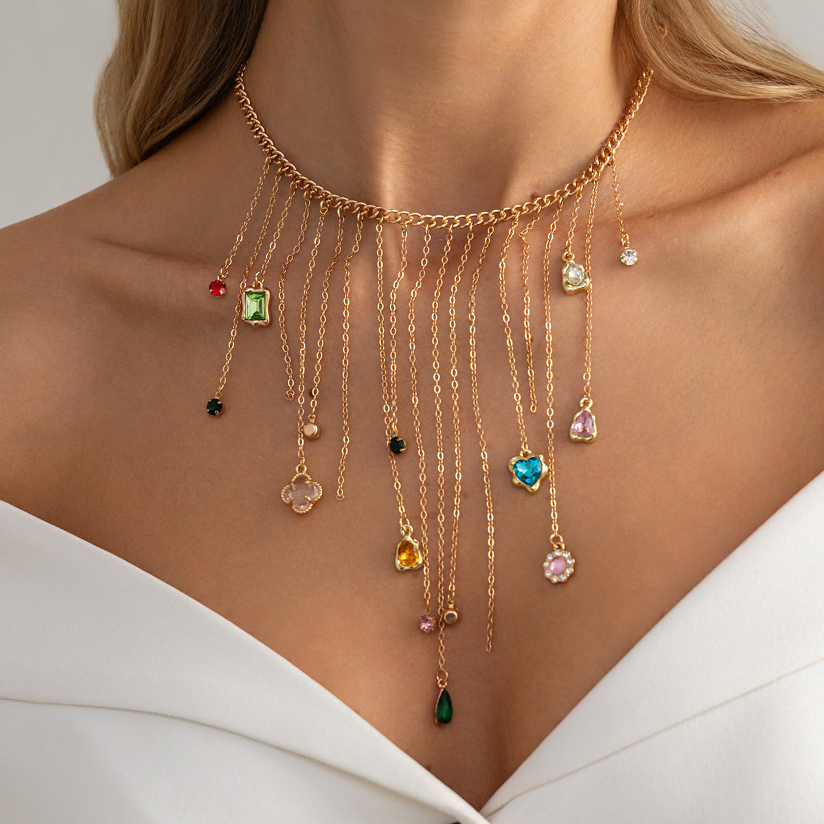 Dopamine Gemstone-Style Heart Choker