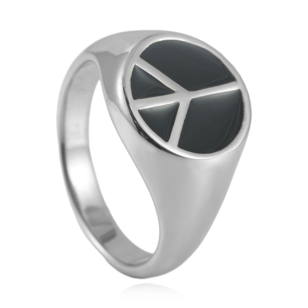 Trendy Multi-Color Titanium Steel Epoxy Ring for Men and Women - Punk Retro Style