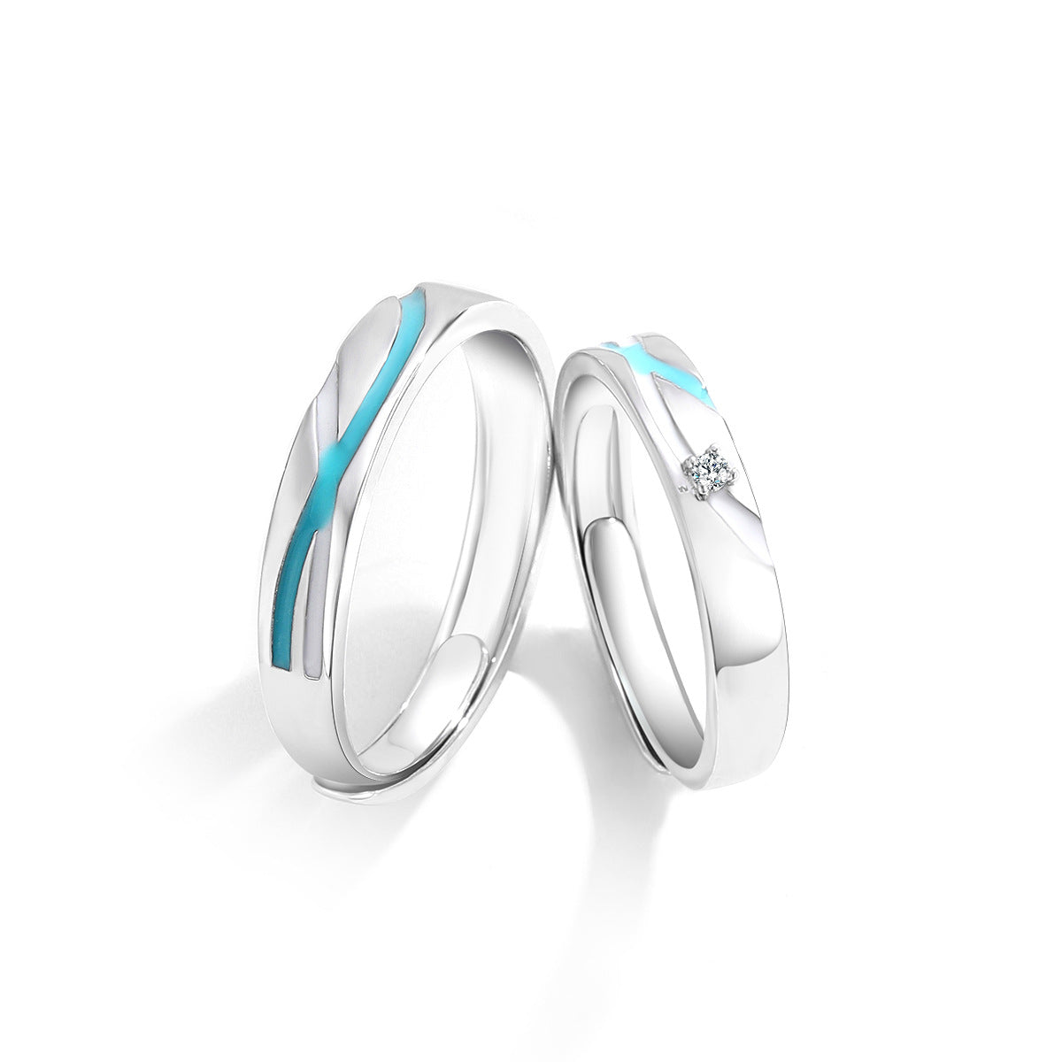 Planderful Everyday Genie – Original Couple Ring 925 Sterling Silver for Men and Women with Luminous Light Luxury