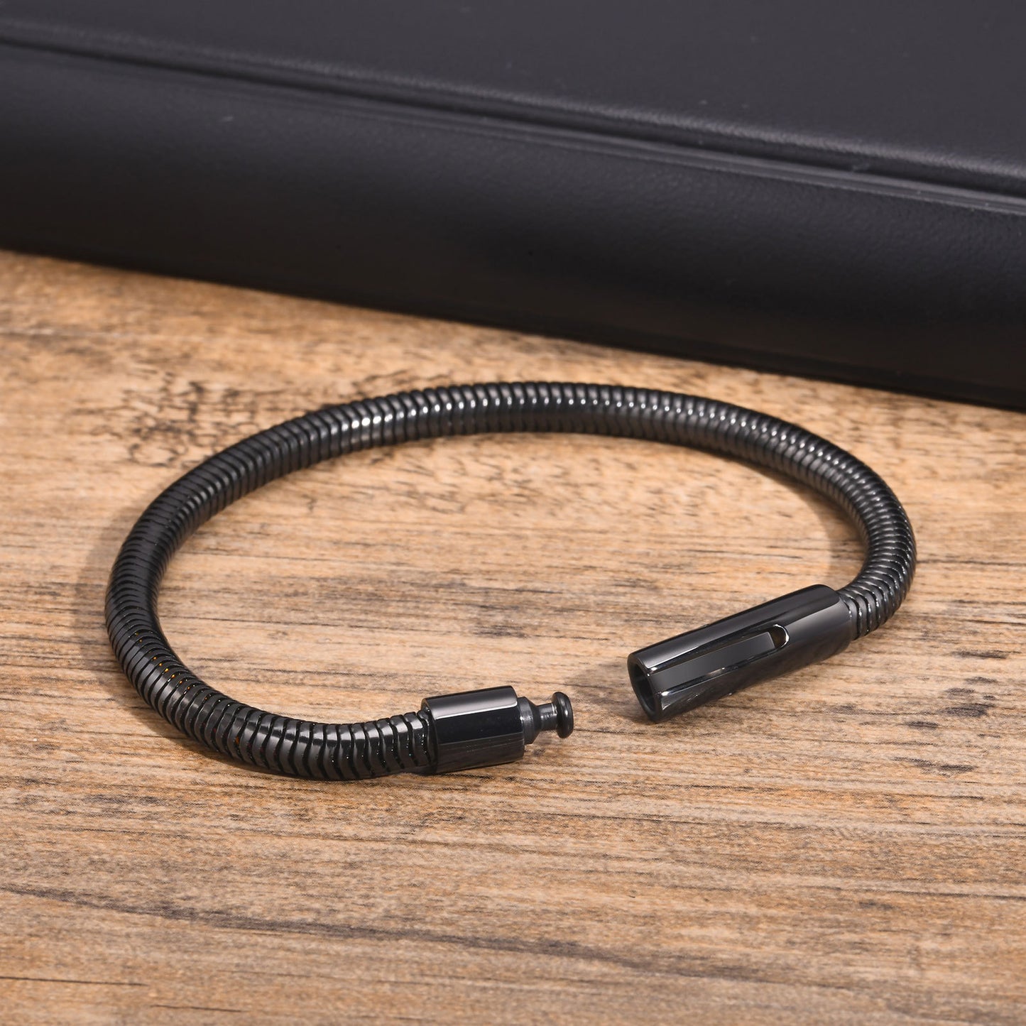 Stainless Steel Snap Buckle Thick Bracelet Men's Fashion Jewelry