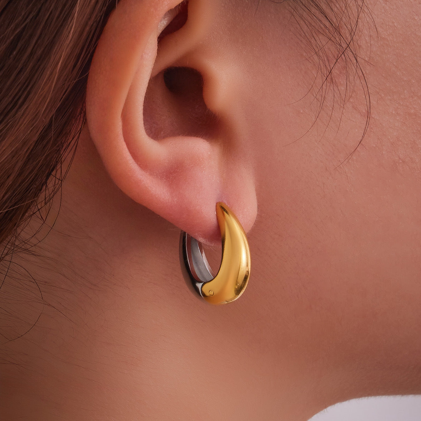 Planderful 18K Gold Plated U Shaped Earrings Minimalist Women