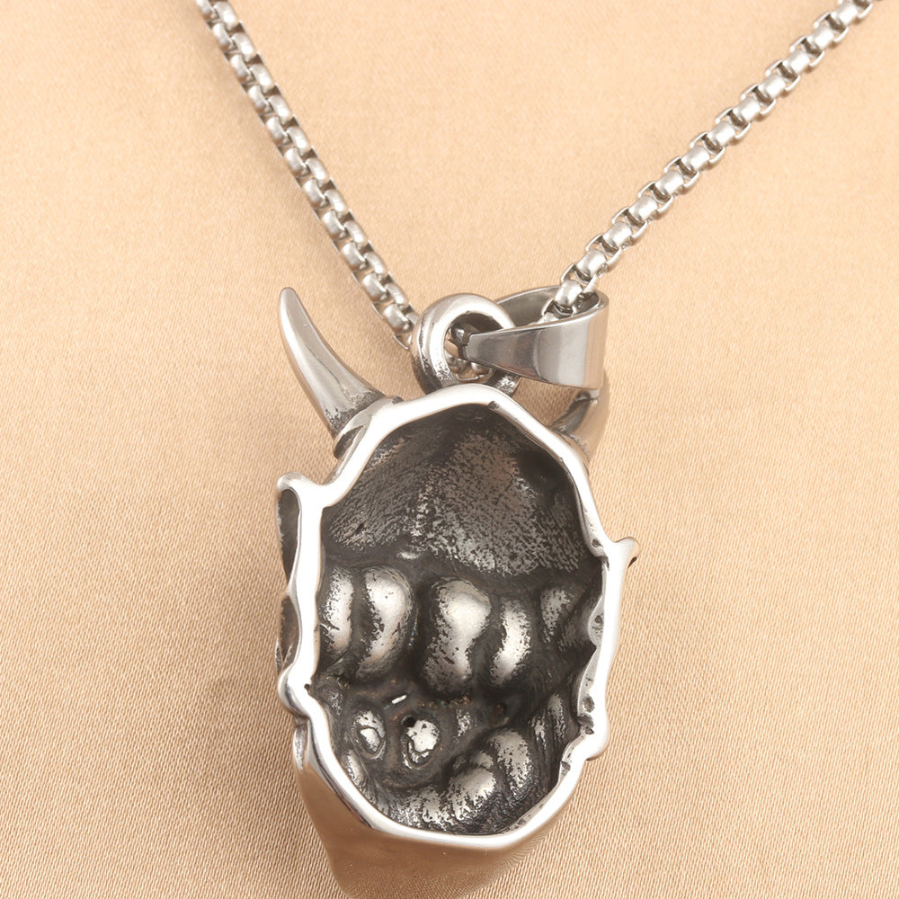 European And American Stainless Steel Horn Monster Pendant