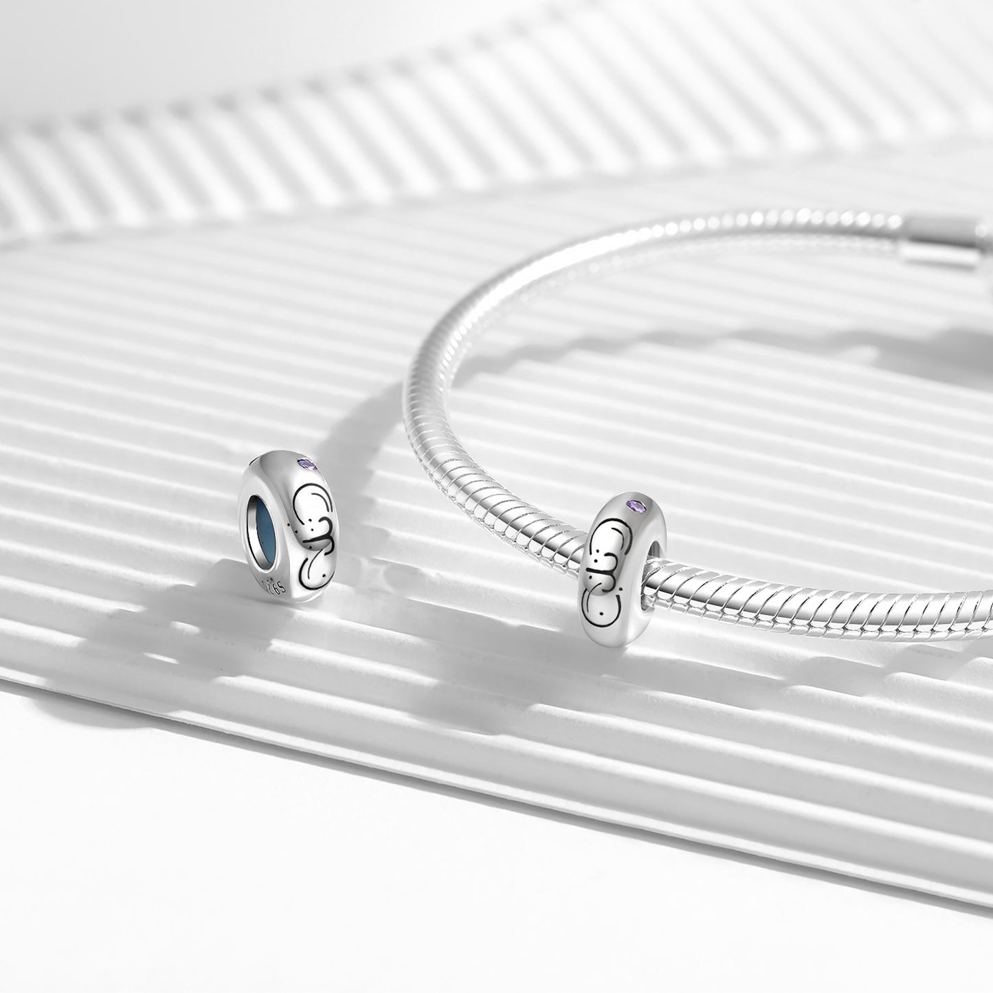 Planderful Jewelry Zodiac Spacer Bead Sterling Silver Zircon