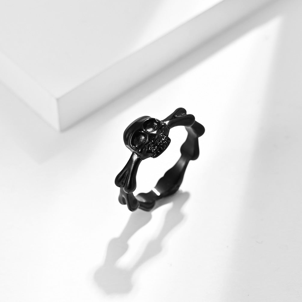 Amazon Supply Skull Motorcyclist Titanium Steel Ring for Men