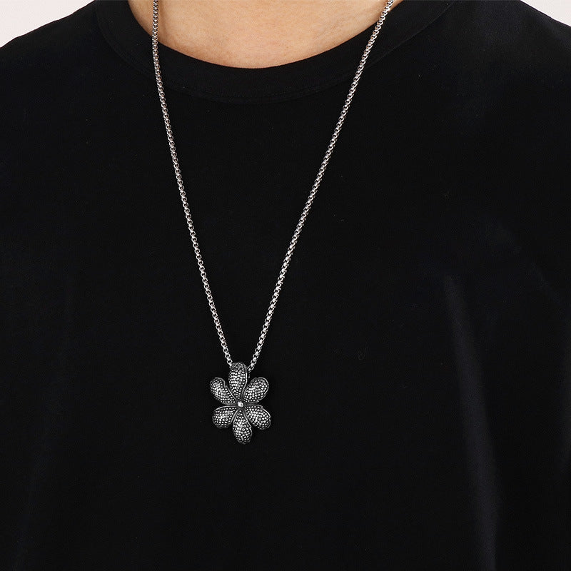 Old Creative Turtle Pendant, Retro Polka Dot Flower Turtle Devil's Eye Titanium Necklace