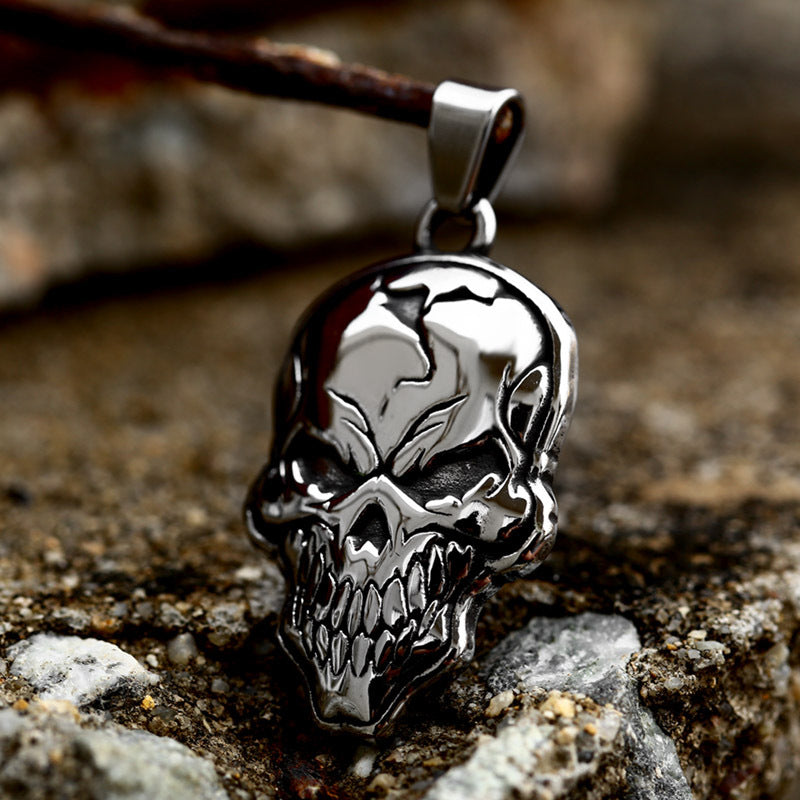 Titanium Steel Skull Hip-Hop Pendant for Men - Dominant Ghost Head Jewelry Wholesale