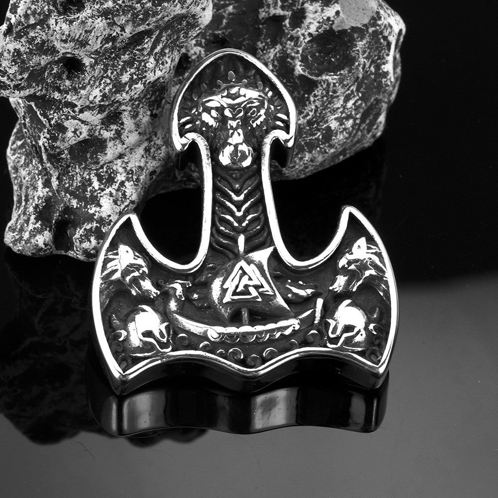 Planderful Shop Thors Hammer Pendant For Men Stainless Steel Viking Necklace Rugged Iconic