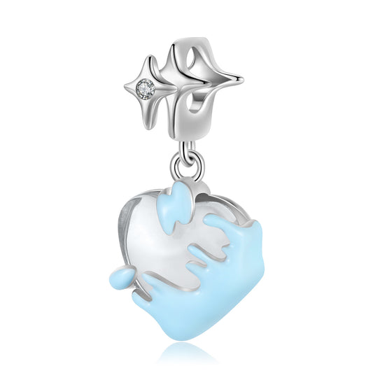 Blue Melting Heart Silver Pendant