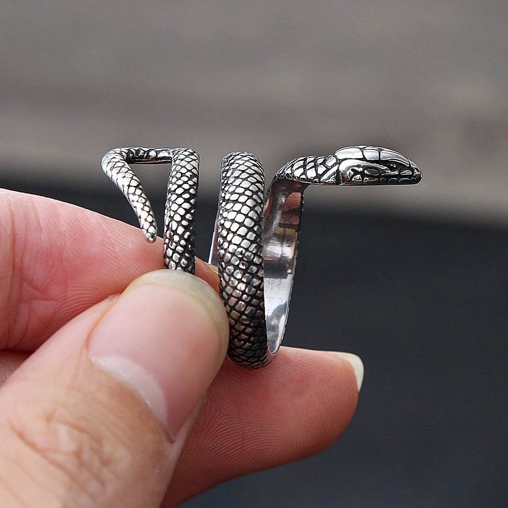 Punk Snake Zodiac Ring