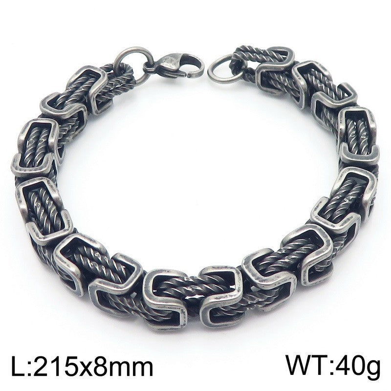 Planderful Hip Hop Personalized Mens Steel Bracelet
