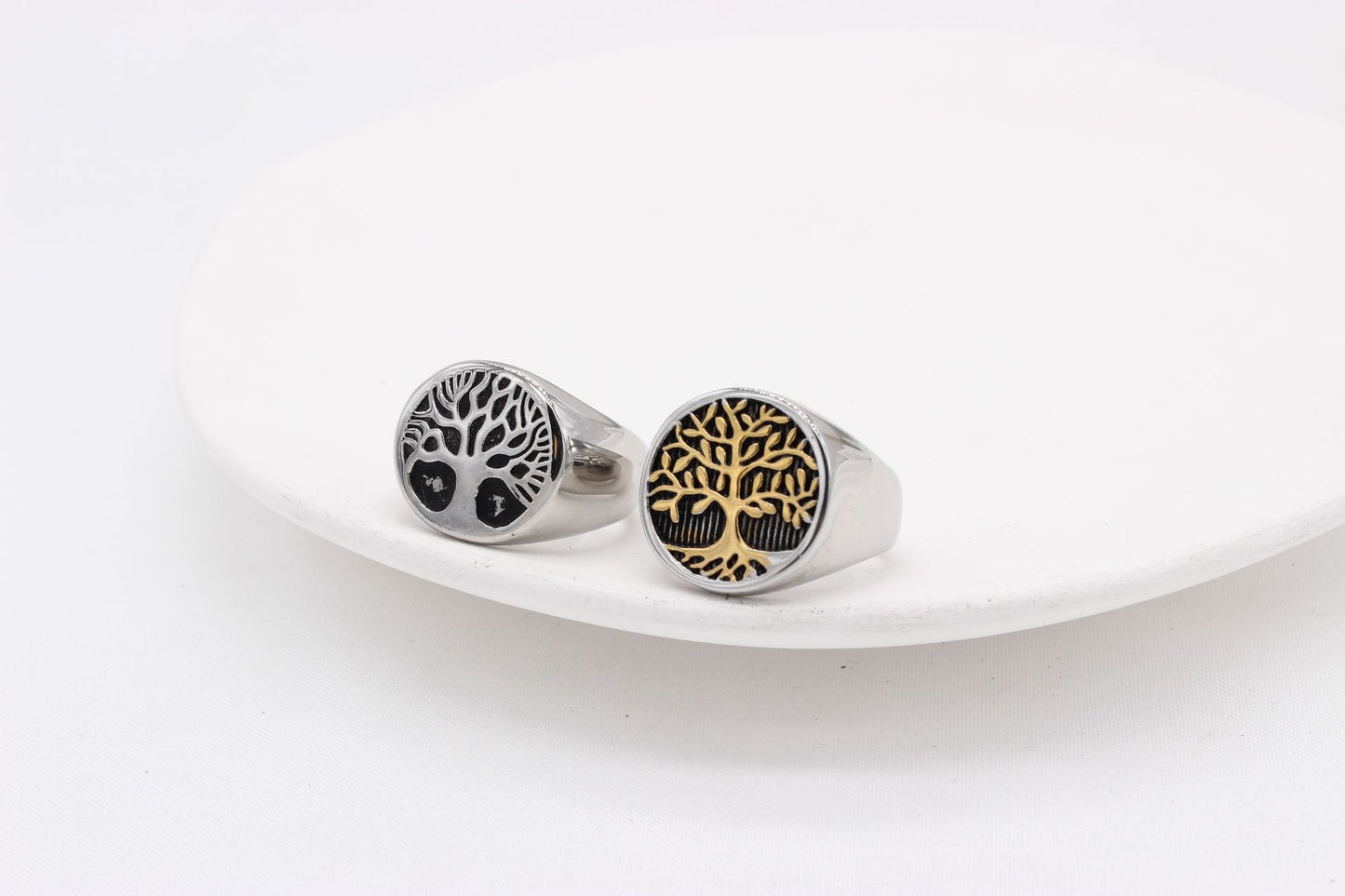 European and American Fashion Retro Tree of Life Men's Titanium Ring