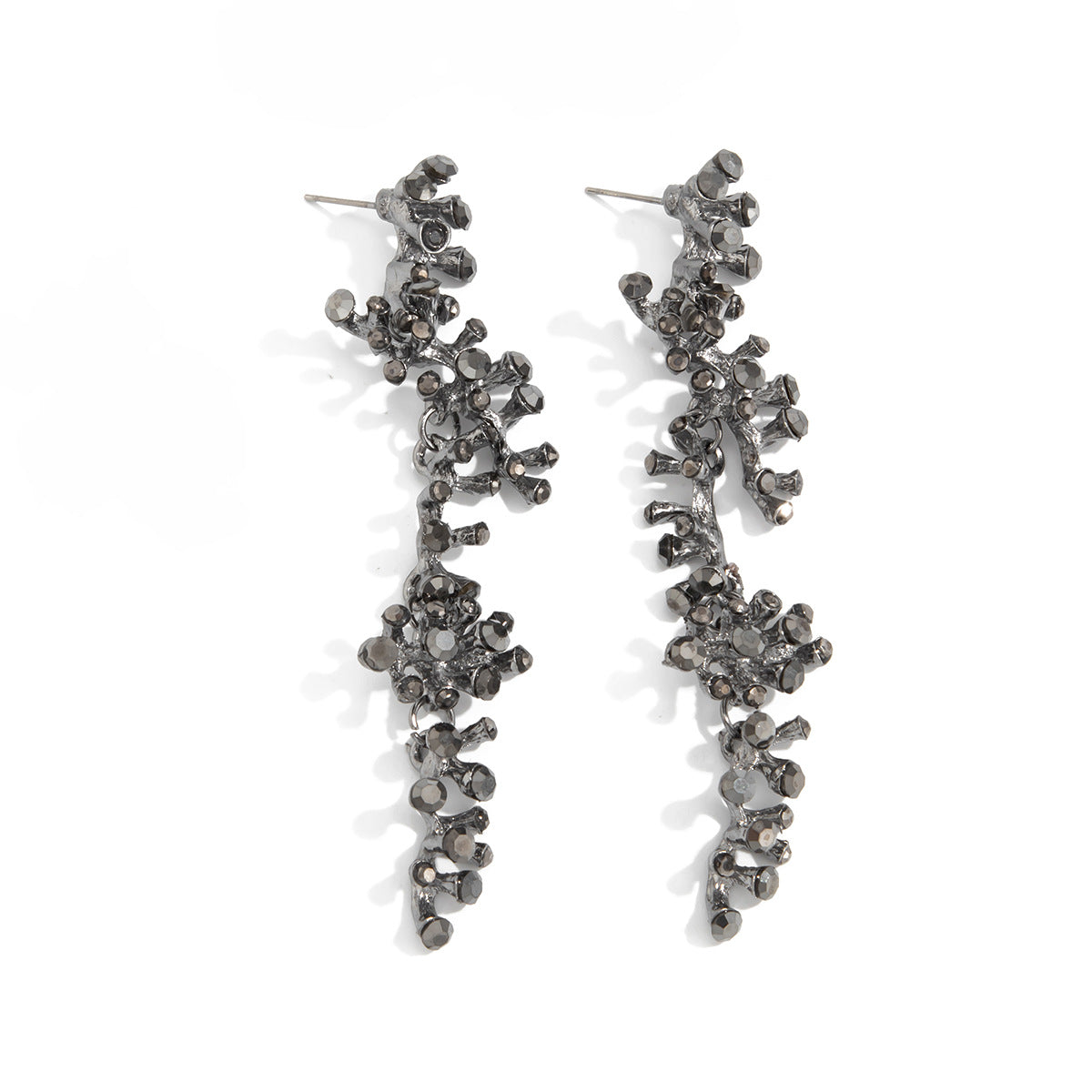 Exaggerated Coral Branch Zircon Earrings Planderful For Women Statement Geometric Jewelry