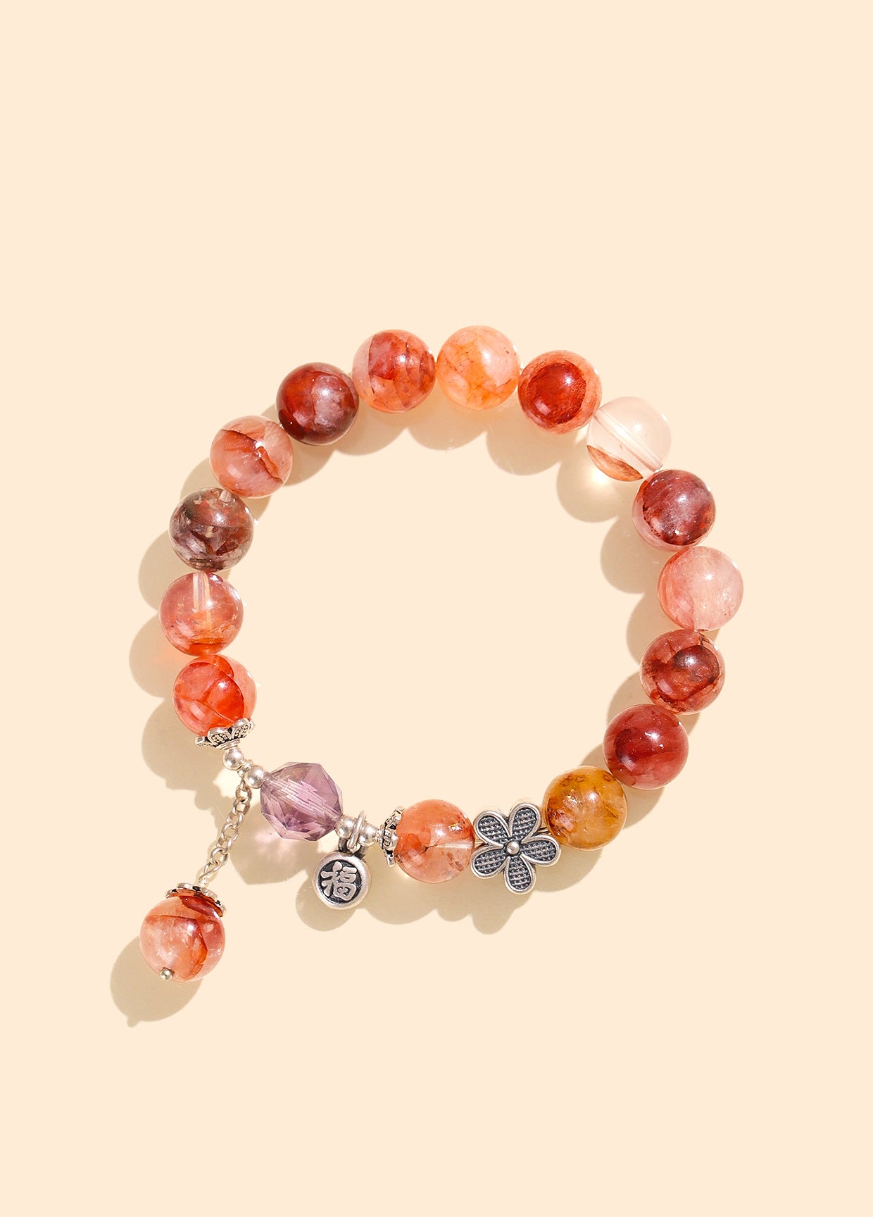 Planderful Fortune's Favor Amethyst Cut Beaded Bracelet – Elegant Women's Fashion Jewelry