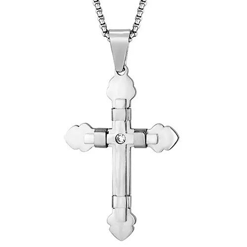 Punk Cross Stainless Steel Men's Pendant Necklace