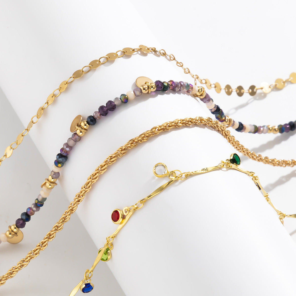 Ethnic Crystal-Style Fringe Necklace Set