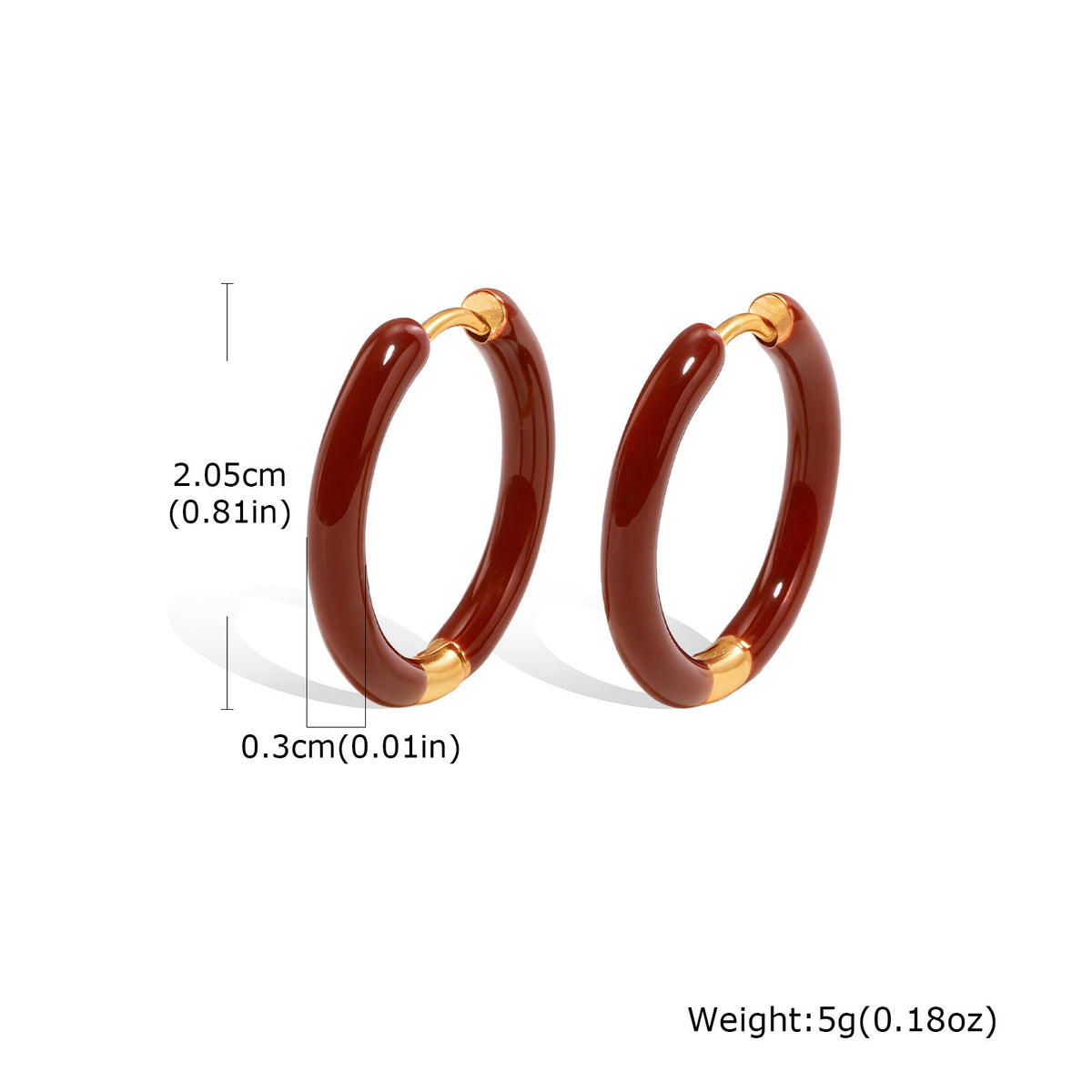 Colorful Enamel Oval Hoop Earrings