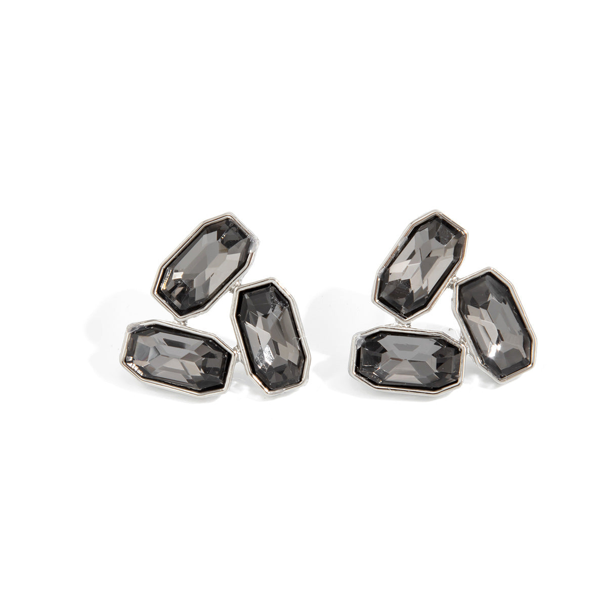 Planderful Vienna Verve Geometric Acrylic Stud Earrings Irregular Splicing Statement For Modern Women