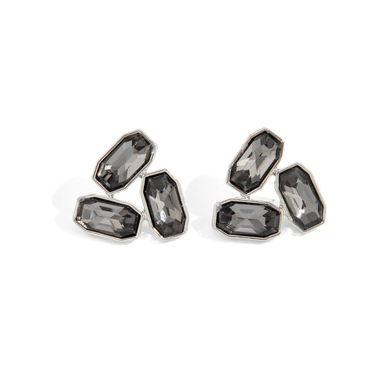 Planderful Vienna Verve Geometric Acrylic Stud Earrings Irregular Splicing Statement For Modern Women