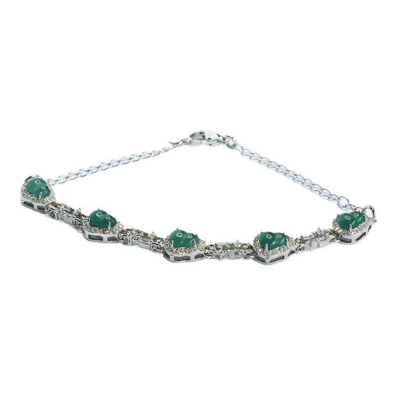 Blue Water Jadeite Gourd 7.8*5.8 mm Bracelet