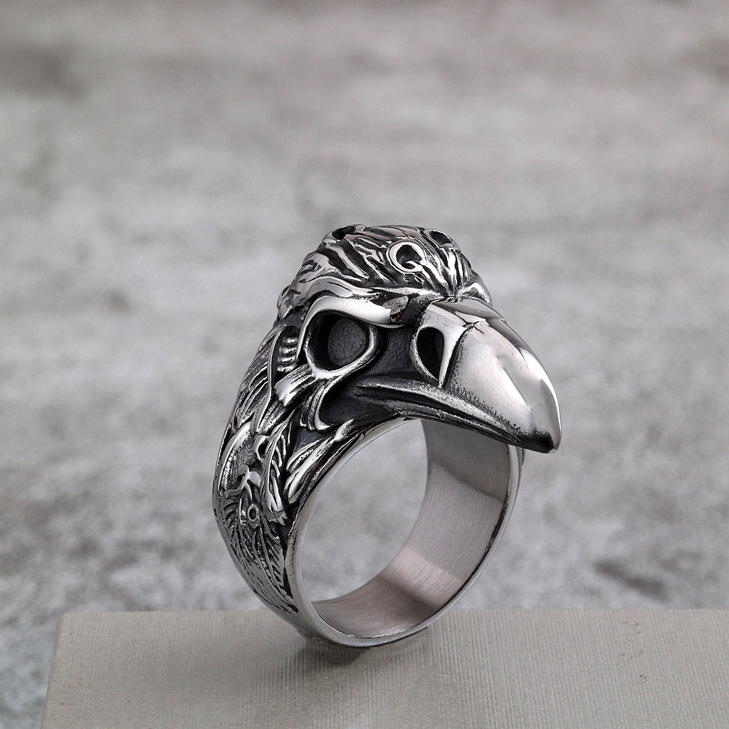 Vintage Eagle Stainless Steel Men's Ring