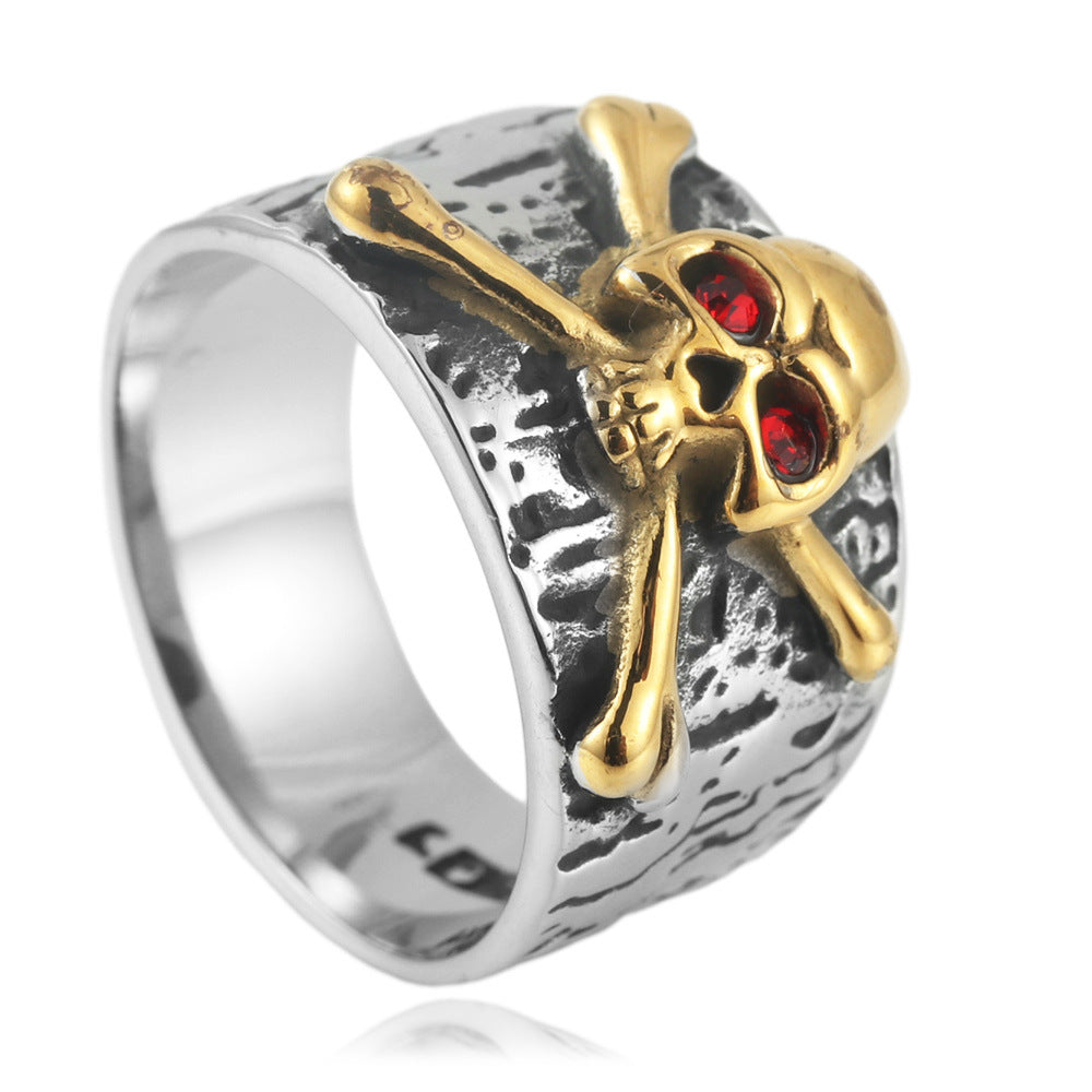 Planderful Titanium Steel Skull Ring For Men And Women Unisex Punk Gothic Statement Jewelry Durable