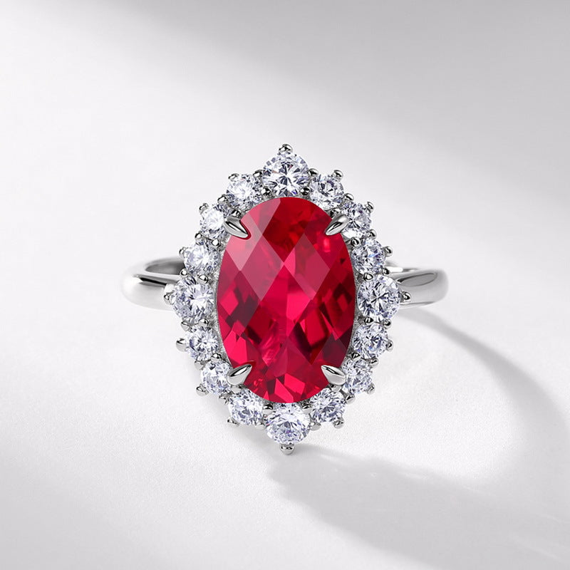 Planderful Classic Lab-Grown Ruby Sterling Silver Ring – Style 2