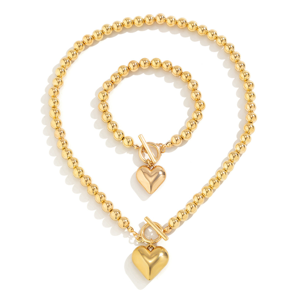 Stylish Geometric Bead Necklace for Women with Faux Pearl Detail