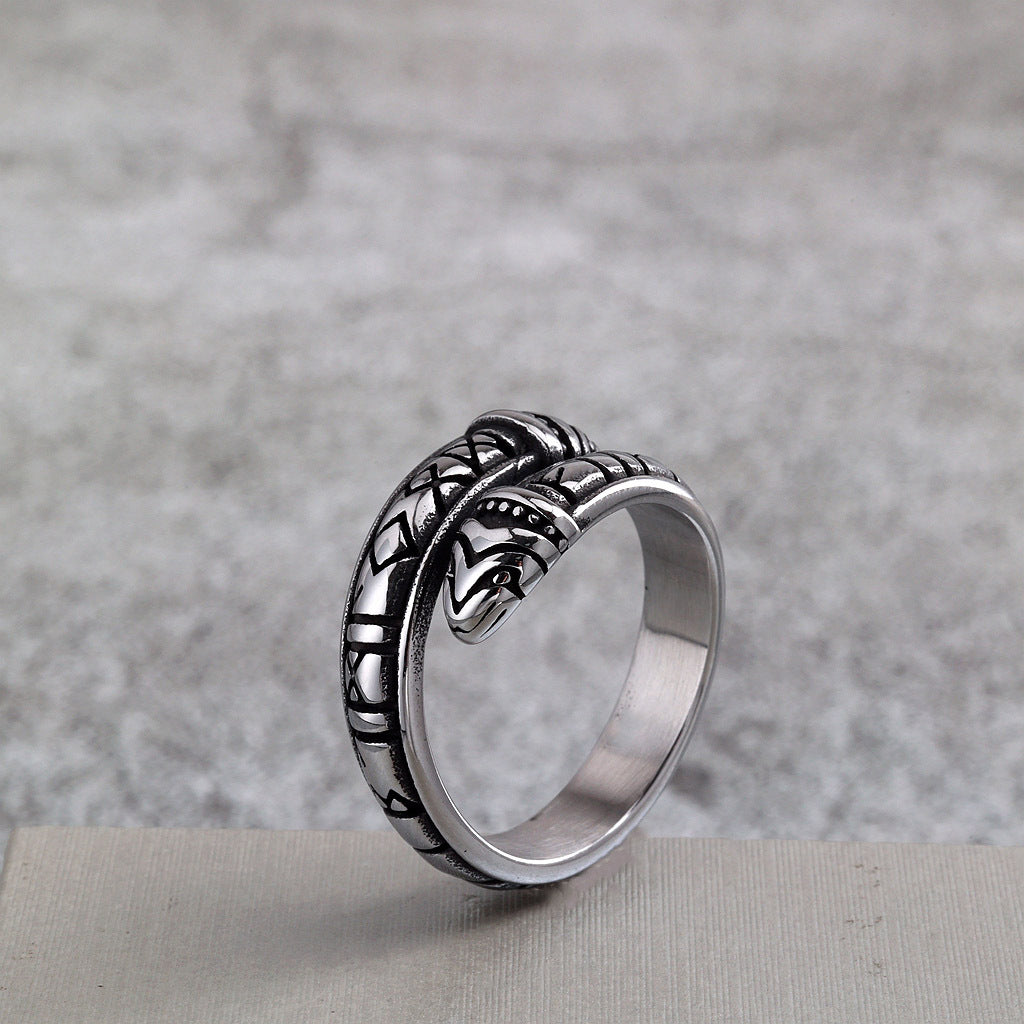 Vintage Viking Snake Stainless Steel Ring