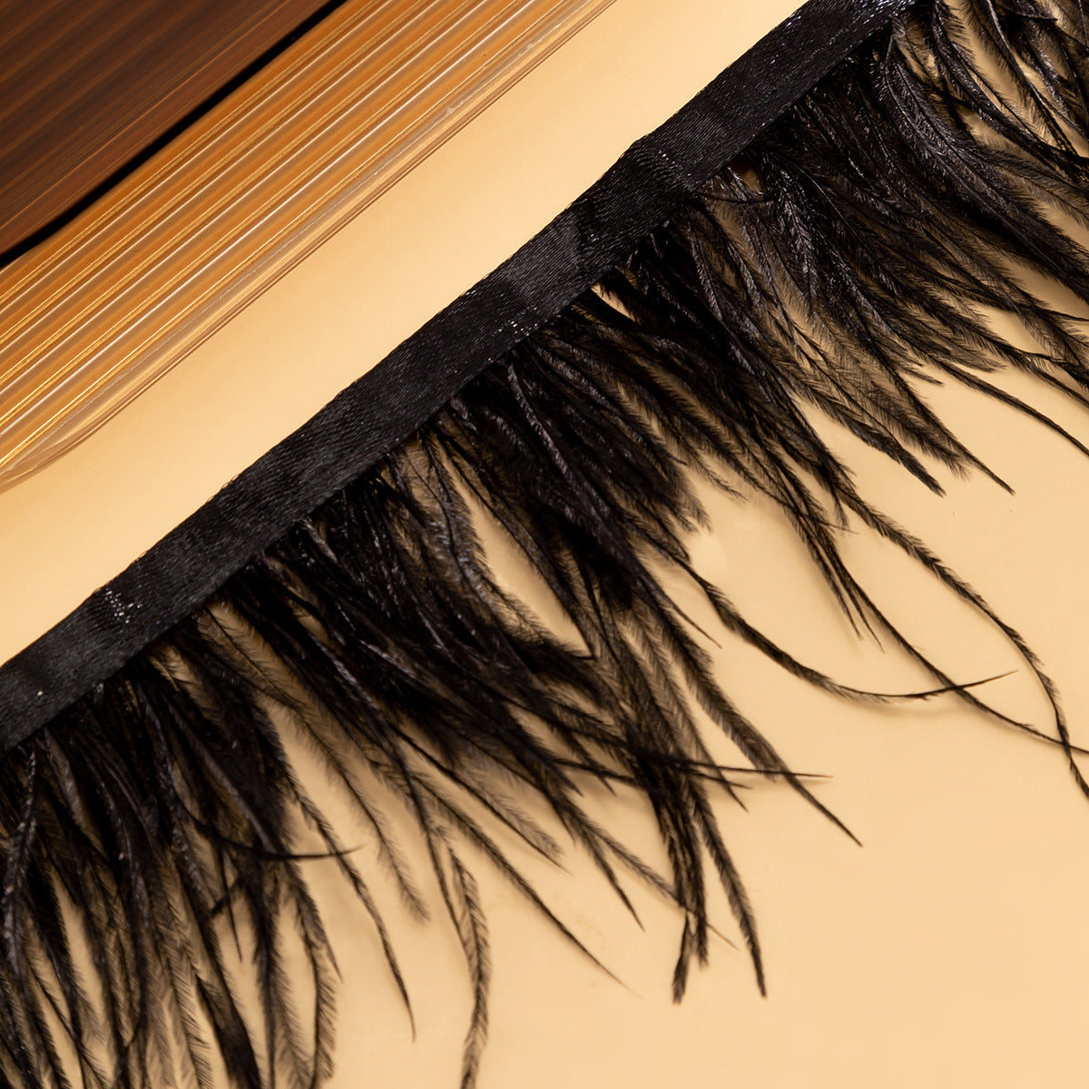 Sweet and Chic Handcrafted Necklace with Black Long Feather Tassel Choker