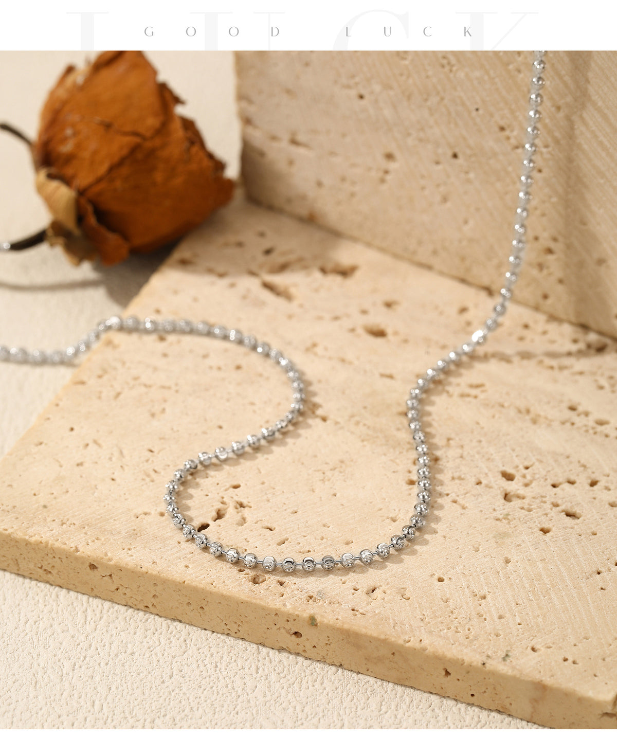 925 Sterling Silver Shimmer Plain Chain Necklace