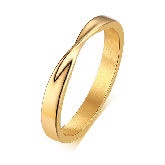 Jewelry Plain Ring Stainless Steel Mobius Ring Gold Gift