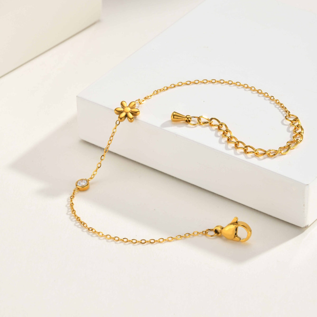 Flower Zircon Stainless Steel Bracelet Unisex