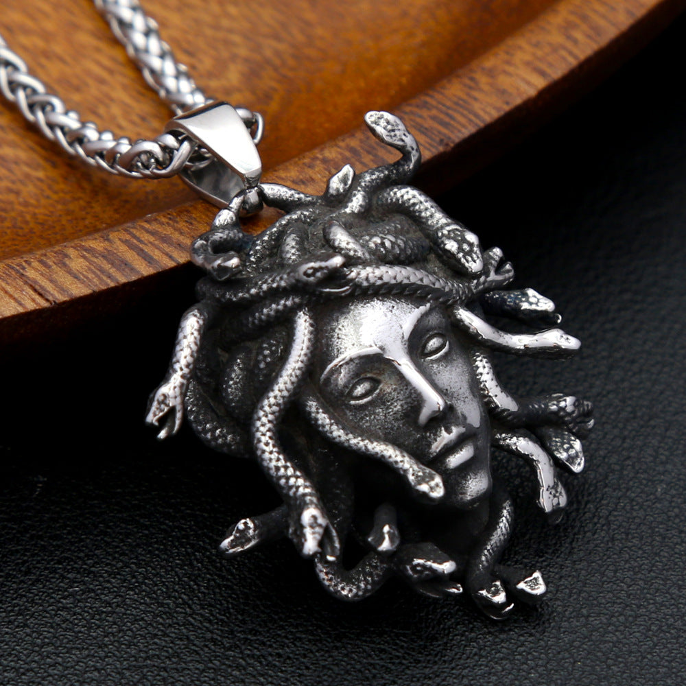 Punk Snake Stainless Steel Men's Pendant Necklace