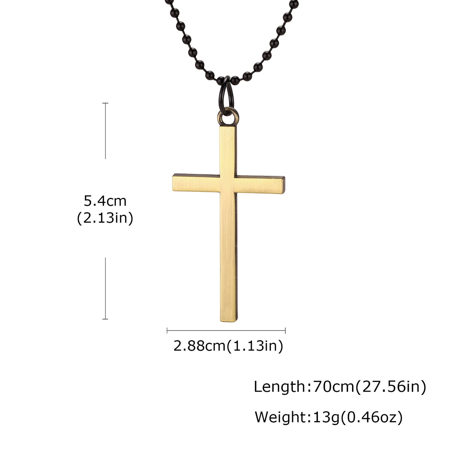 Alloy Cross Necklace Male Hip Hop Neutral Style Hip Hop Pendant Hot-Selling Model