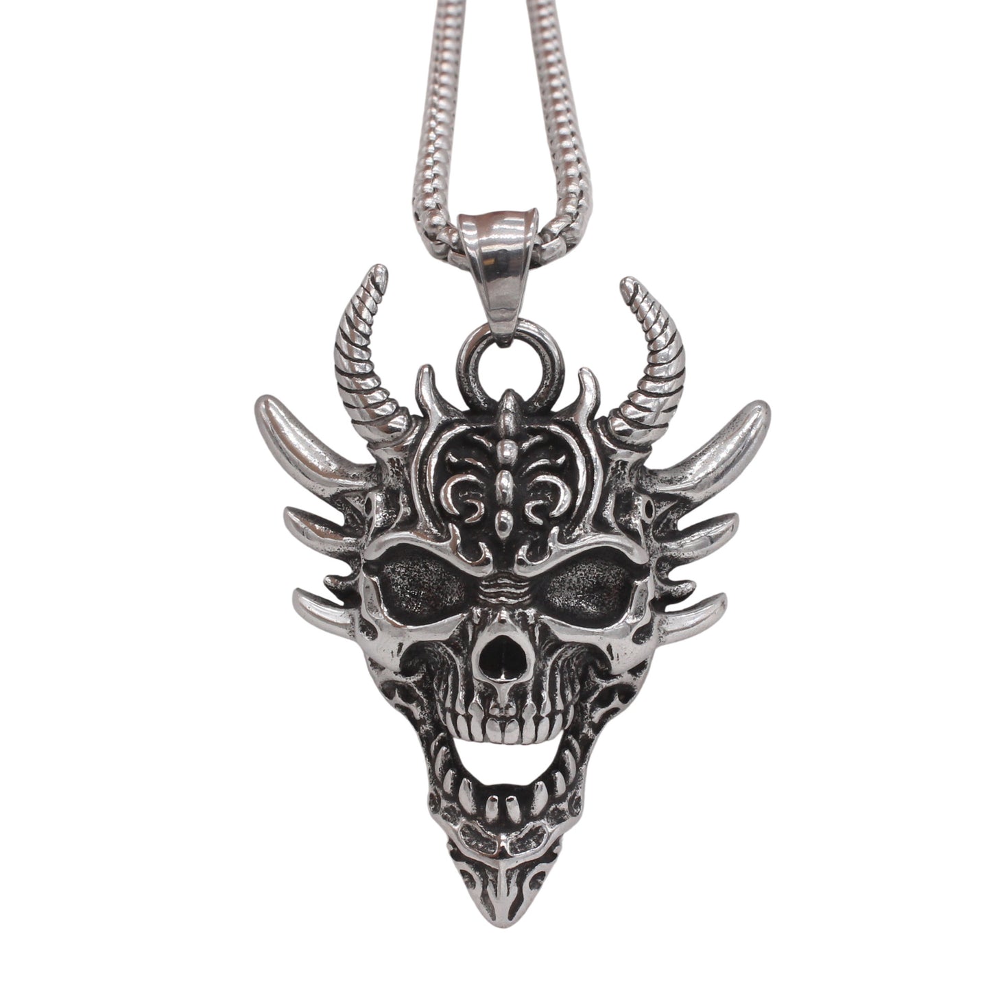 Planderful Jewelry Vintage Skull Pendant For Men Titanium Steel With Gothic Detailing