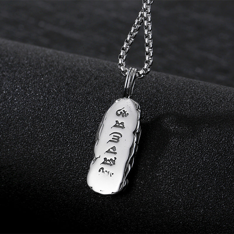 Titanium Steel Men's Pendant with Retro Punk Crosses and Skull Design