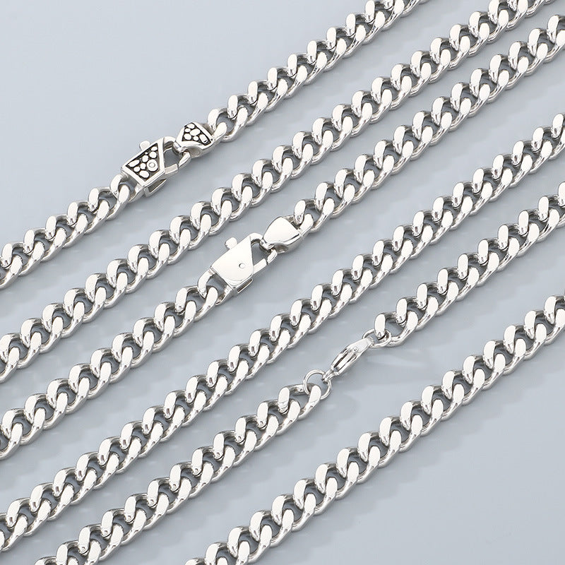 Eight Millimeter Cuban Chain Titanium Necklace For Men