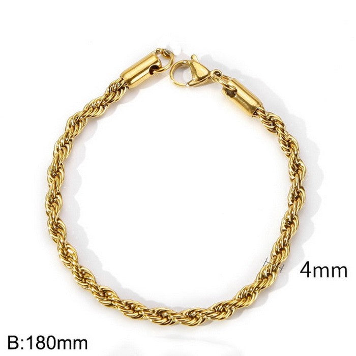 Twist Twist Rope Bracelet – In Europe & The United States – Stainless Steel Twist Chain